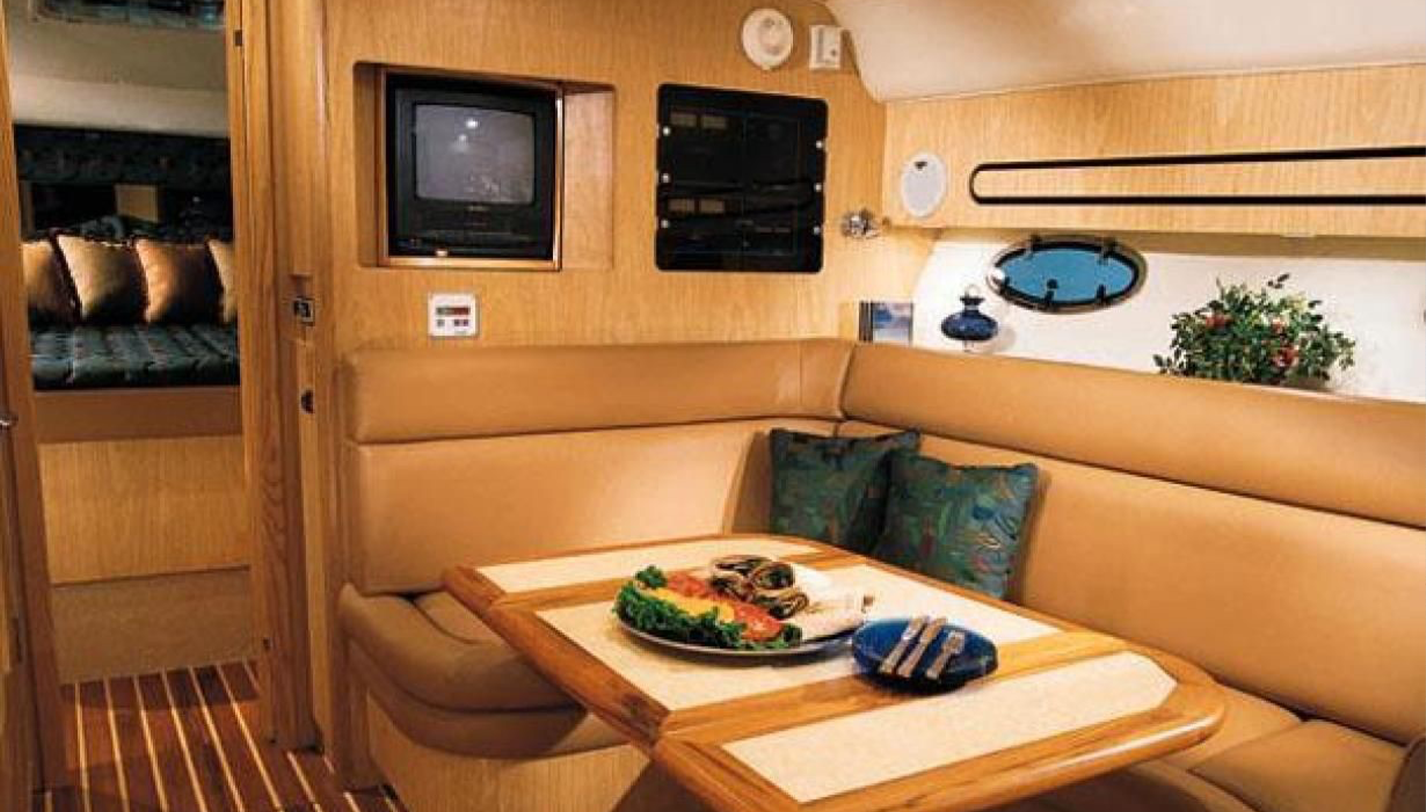 inside a private yacht rental