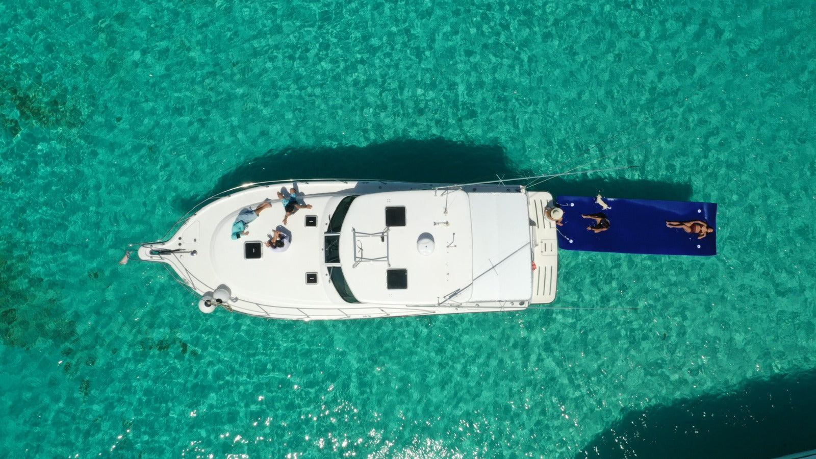 drone picture of a private boat tour in fajardo puerto rico